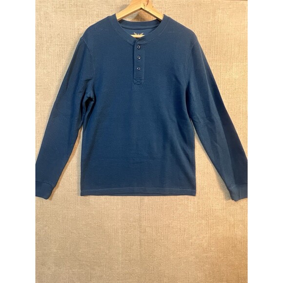 Faded Glory Mens Blue Long Sleeve Waffle Knit Thermal Sz Med. (38-40) - Picture 1 of 8